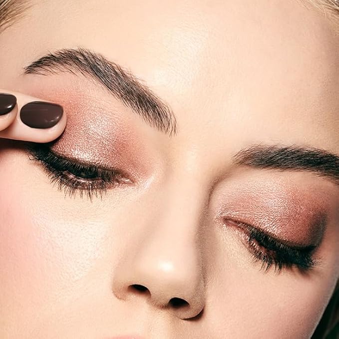 MAKE Beauty Multi-Chromatic Eye Shadow. Metal Reflecting Luminous Foil Finish Creamy, Buildable, Dimensional Long-wear, Crease-proof Powder Eyeshadow, Multichrome Shade - Gleam, Rose Gold-Velvo Beauty