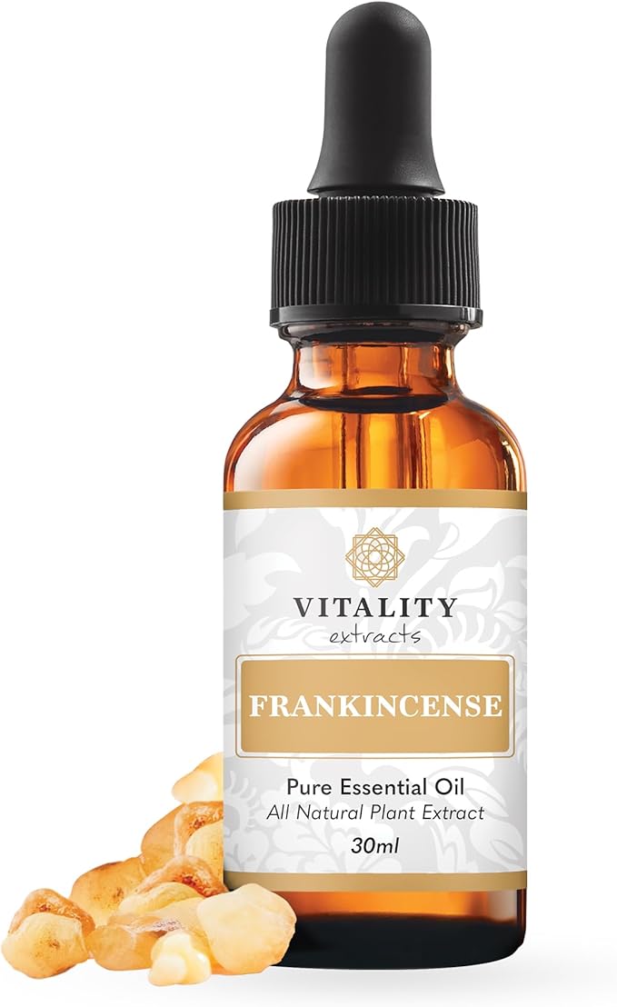 Vitality Extracts Frankincense Essential Oil - 30ml, Boswellia Serrata, Aromatherapy, Skin Care, Natural Calm, Stress Relief, Yoga, Comfort-Velvo Beauty