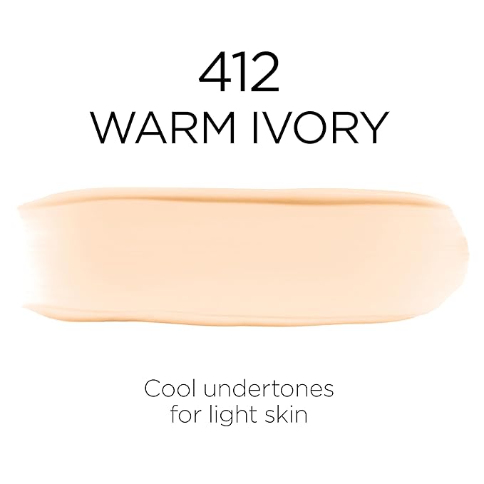 L'Oreal Paris Makeup Infallible Up to 32 Hour Fresh Wear Lightweight Foundation, 412 Warm Ivory, 1 Fl Oz, Packaging May Vary-Velvo Beauty