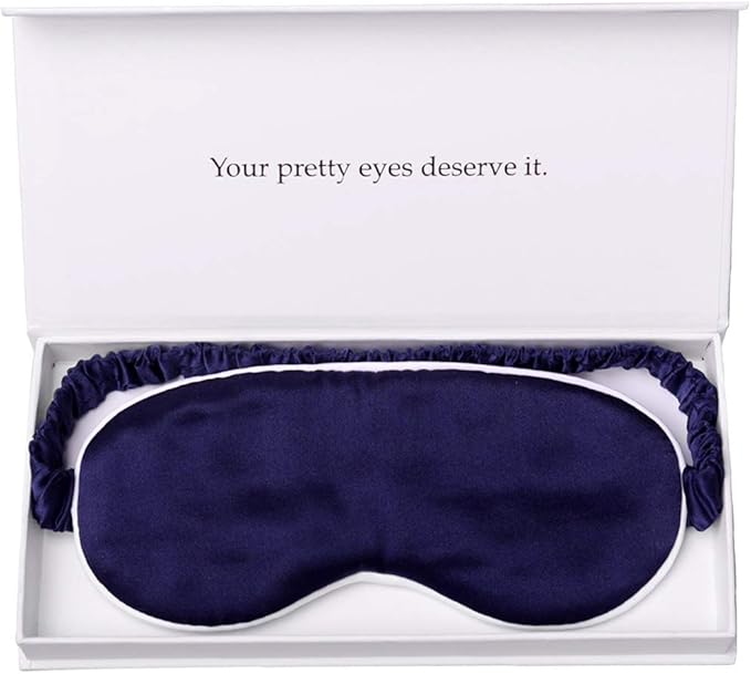 Silk Sleep Mask Light Blocking Luxury 100% Mulberry 19mm Silk Eye Mask Eye Cover Blindfold Ultra Soft Light & Comfy Anti Aging Skin Care with Travel Bag Gift Package-Velvo Beauty