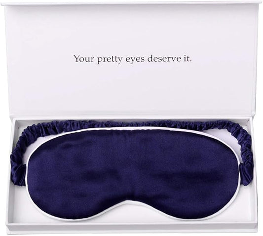 Silk Sleep Mask Light Blocking Luxury 100% Mulberry 19mm Silk Eye Mask Eye Cover Blindfold Ultra Soft Light & Comfy Anti Aging Skin Care with Travel Bag Gift Package-Velvo Beauty