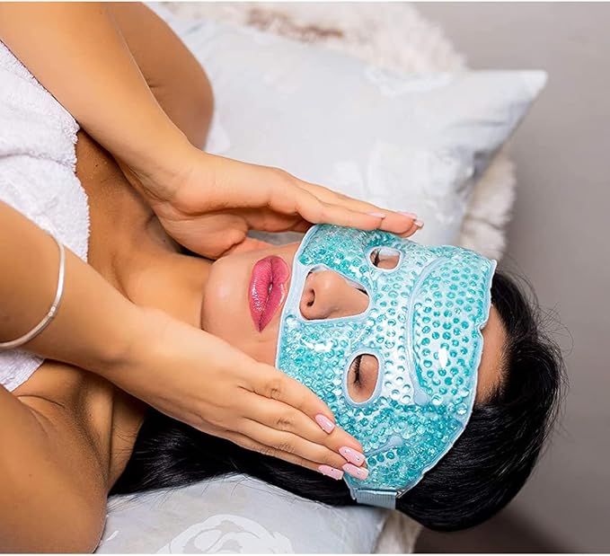 Reusable Gel Eye Mask, Cooling Eye Mask Reusable Small Ice Pack Under Eye Patches, Eye Hot Cold Treatment Pack for Redness, Pain Relief and Eye Relax, Pink,1 Pack-Velvo Beauty