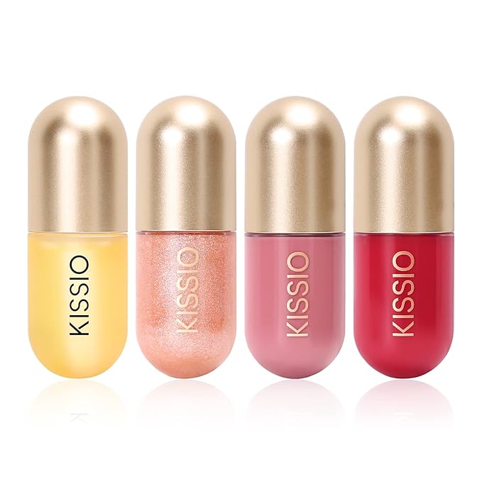 KISSIO Lip Plumper,Color Lip Plumper Gloss,Lip Enhancer,Plant Extracts Plumping Lip Serum,Moisturizing Lip Gloss for Fuller Lips and Hydrated Beauty Lips 5.5ml (02 Fig tea)-Velvo Beauty