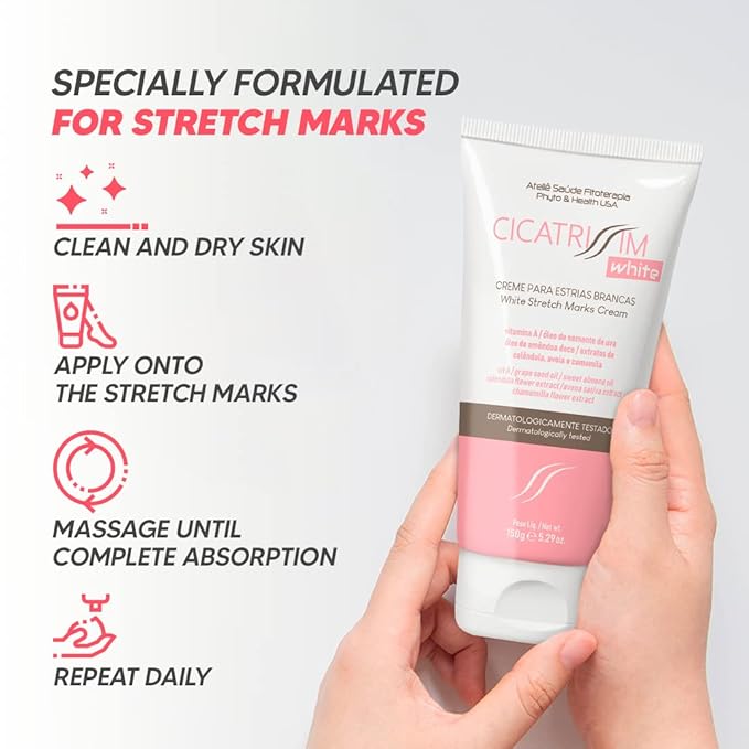 Cicatrissim White Stretch Mark Fade and Removal Cream - Innovative Formula With Pure and Powerful Natural Ingredients From Brazilian Flora - For All Skin Types.-Velvo Beauty