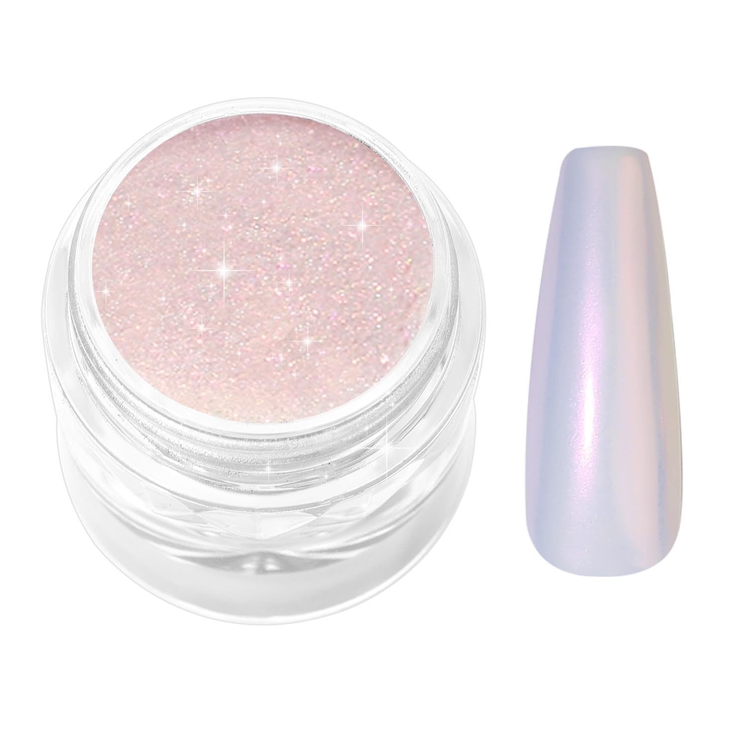 Upgrade Orange Chrome Nail Powde: 1Pcs Glazed Magic Mermaid White Chrome Nail powder,Aurora Metallic Effect Pearl Chrome Nail Powder Pigment for Design Home Nail Art Decoration DIY-Velvo Beauty