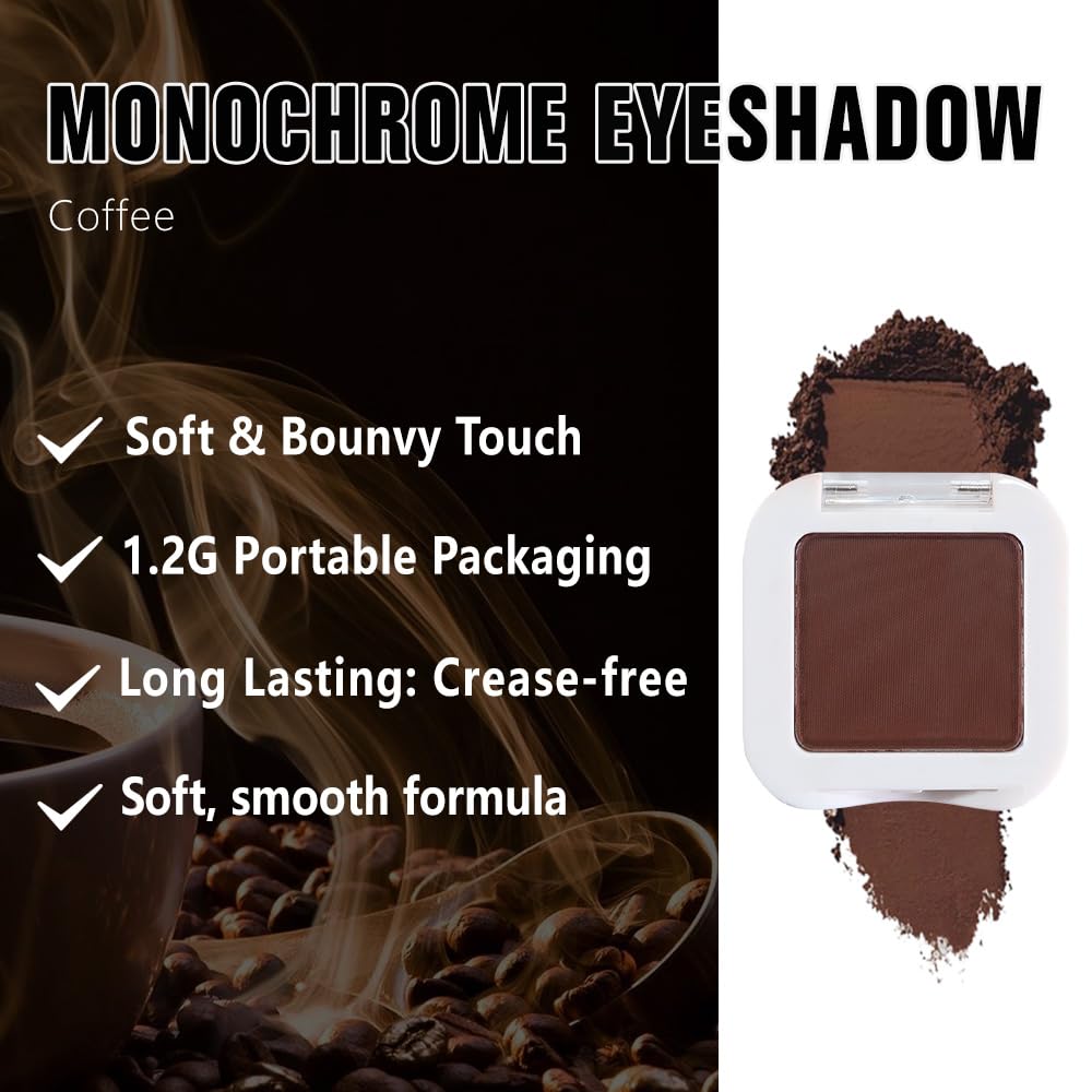 Matte Singe Eye Shadow Palette Makeup, Matte Brown Monochrome Eyeshadow For Old Women, Mini Pressed Monochrome Pigmented Waterproof Sombras Para Ojos, Vegan, Talc, Paraben & Cruelty Free, 09-Velvo Beauty