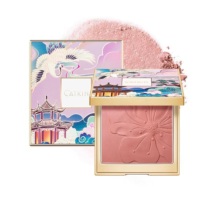 CATKIN Cheek Powder Blush Baked Pink Makeup Blusher Creamy Light Weight Long Lasting Natural Finish 10g (C07 Limerence)-Velvo Beauty