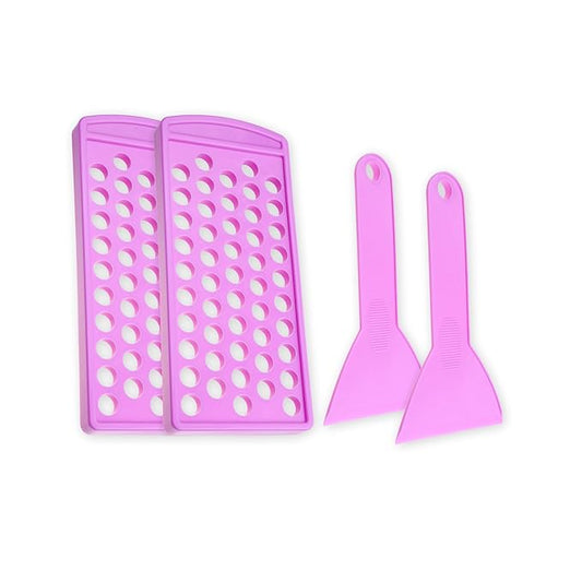 Lip Balm Filling Tray and Spatula (2 Sets) - Fast and Easy To Use - Just Pour & Spread - Instantly Fills 50 Lip Balm Containers (sold separately) - Make Your Own Natural Lip Balm Chapsticks at Home-Velvo Beauty