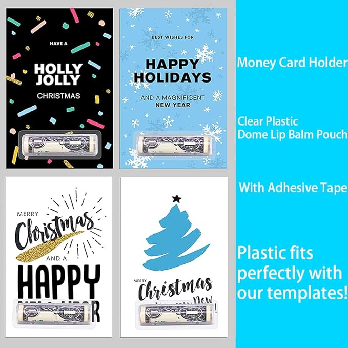 WESAPPINC Clear Chapstick Pouch Plastic Lip Balm Pouches for Gift Cards & Money Cards,Lip Balm Plastic Cover with Adhesive (35PACK)-Velvo Beauty