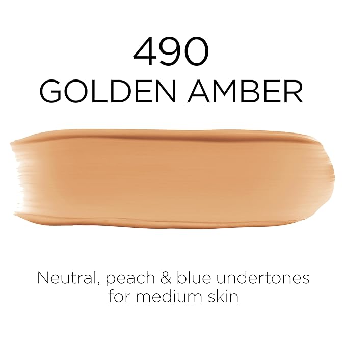 L'Oreal Paris Makeup Infallible Up to 32 Hour Fresh Wear Lightweight Foundation, 490 Golden Amber, 1 Fl Oz, Packaging May Vary-Velvo Beauty