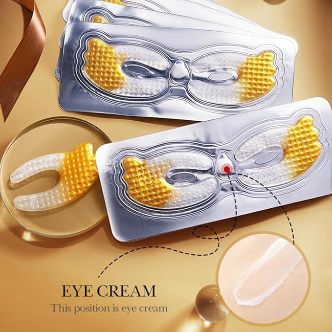 3D Crescent Design Under Eye Patches (5 Pairs) - Crystal Under Eye Mask with Eye Cream, Specifically for Canthus Wrinkles and Dryness Around the Eyes (Crystal)-Velvo Beauty