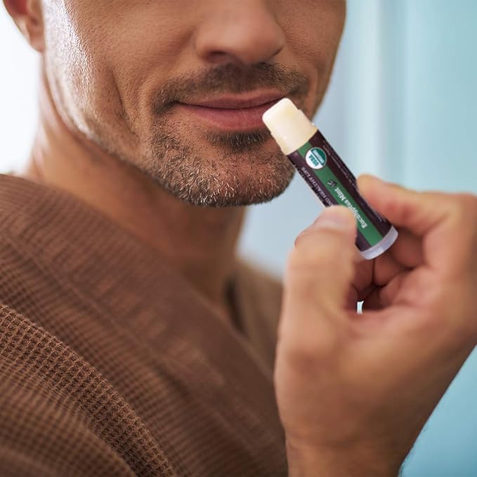 USDA Organic Lip Balm 4-Pack by Earth's Daughter - Eucalyptus Mint Flavor, Beeswax, Coconut Oil, Vitamin E - Best Lip Repair Chapstick for Dry Cracked Lips.-Velvo Beauty