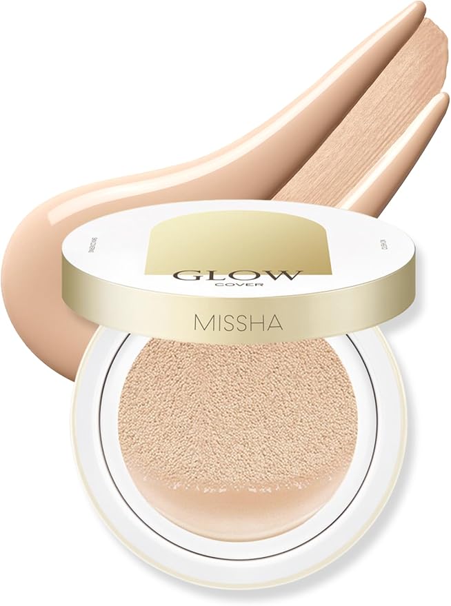 MISSHA Glow Cushion No.21 Light Beige for Bright Skin Radiant & Moisturizing Skin with Buildable Coverage-Velvo Beauty