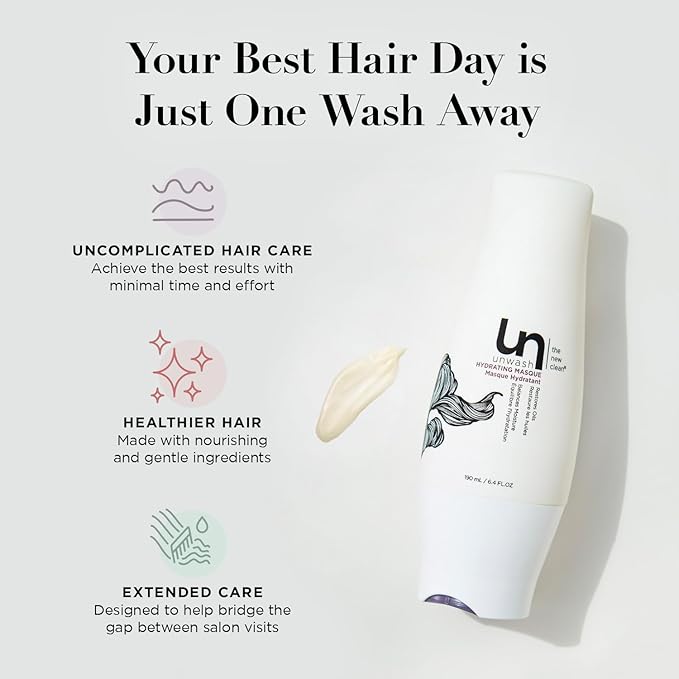 unwash Hydrating Hair Masque - Deep Conditioning & Restorative Hair Treatment for Damaged, Dry & Colored Hair, Sulfate & Paraben Free, Made w/Argan and Coconut Oils, 13.5 Fl Oz-Velvo Beauty