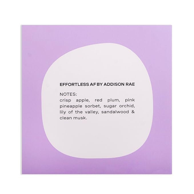 Addison Rae Fragrance Effortless - Luxury Perfume for Women - Fruity Floral Scent - Eau De Parfum - Notes of Apple, Plum, Pineapple - Long Lasting Vegan Travel Cologne - Gift for Her - 1 oz EDP Spray-Velvo Beauty