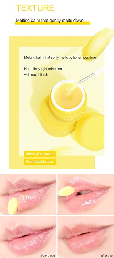 Vitamin Lip Sleeping Mask 10g / 0.35 oz. (Pack of 2) Contains 5,000ppm of vitamin E, Nourishing Moisturizing Elasticity Keratin Care, Lip Balm For Chapped, Cracked, Dry, Wrinkled Lips-Velvo Beauty