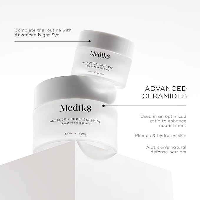 Medik8 Advanced Night Ceramide - Signature Anti Aging Night Cream for Face - Face Moisturizer with Skin Tightening Ceramides and Antioxidants - 1.7 oz-Velvo Beauty