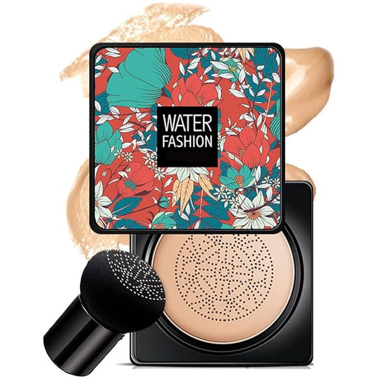 Air Cushion CC Cream Mushroom Head Foundation Air Cushion BB Cream Concealer Moisturizing Brighten Makeup Long Lasting Waterproof-Natural 1Pack-Velvo Beauty