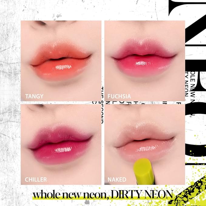ESPOIR Dirty Neon vegan shine lipstick #Lip Care Balm(4.5g) | Wearable Shine Neon with Bright Acid Color Lip Stick | a Moist and Soft, Long Lasting Lipstick | Korean Makeup-Velvo Beauty