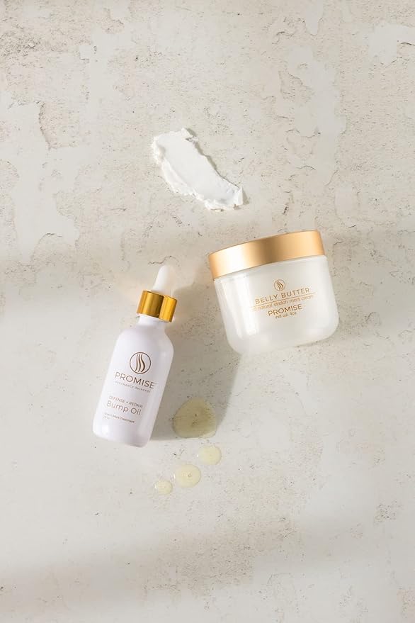 Promise Stretch Mark Prevention Kit, Scars and Dry Skin, Ultra-Hydrating Stretch Mark Cream and Stretch Mark Oil for Pregnant Women, Vegan, Non-Toxic, Set-Velvo Beauty