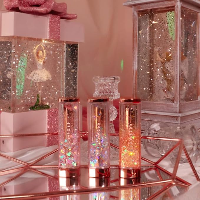 Sparkle Cute Changes Color Lip Balm #03 Swan Lake｜Colored Lip Cream Lip Gloss, Glitter Lip Care Lip Pack Birthday Gift Glitter Gift Sequin Shiny Spangle Lipbalm crema de labios de color-Velvo Beauty