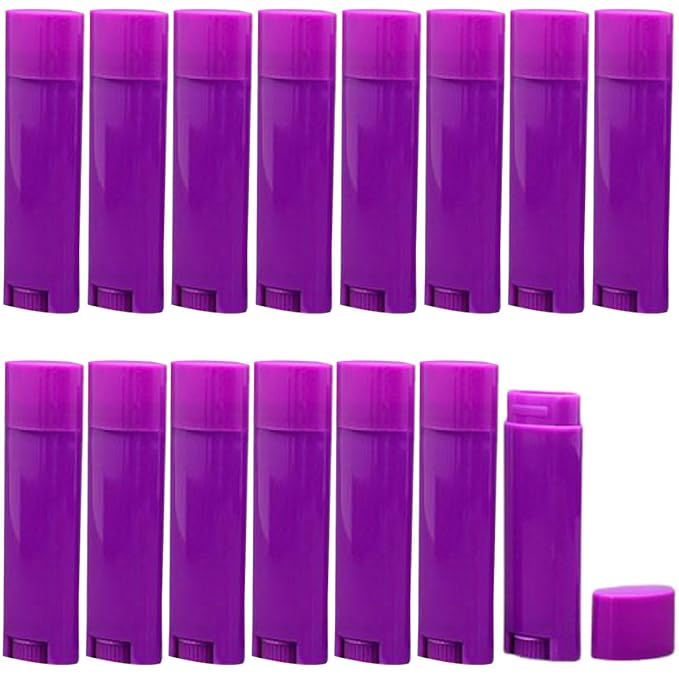 5ml 50Pcs Empty Oval Deodorant Lip balm Tubes Containers Twist-up Refillable Containers for Lipstick,Chapstick,Homemade Lip balm,DIY Deodorants(Purple)-Velvo Beauty