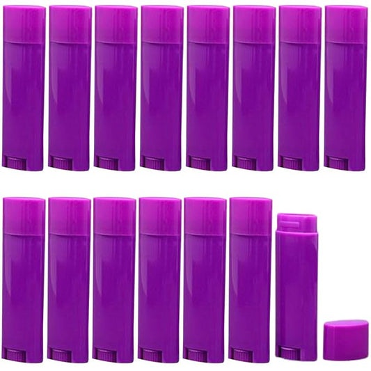 5ml 100Pcs Empty Oval Deodorant Lip balm Tubes Containers Twist-up Refillable Containers for Lipstick,Chapstick,Homemade Lip balm,DIY Deodorants(Purple)-Velvo Beauty