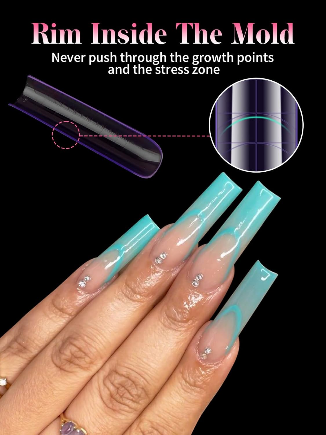 EBANKU Dual Nail Forms for Poly Extension Gel, 120 PCS Purple Square Nail Molds Reusable 12 Sizes Nail Extension Forms for Builder Gel Manicure Design Salon DIY-Velvo Beauty