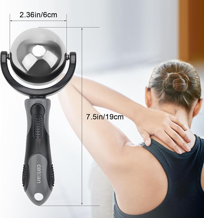 Cold Massage Roller Ball, Cold Therapy Relief, Portable Fitness Ice Roller Ball with Handle, Great Tool for Back/Neck Pain, Muscles Recovery and Inflammation-Velvo Beauty