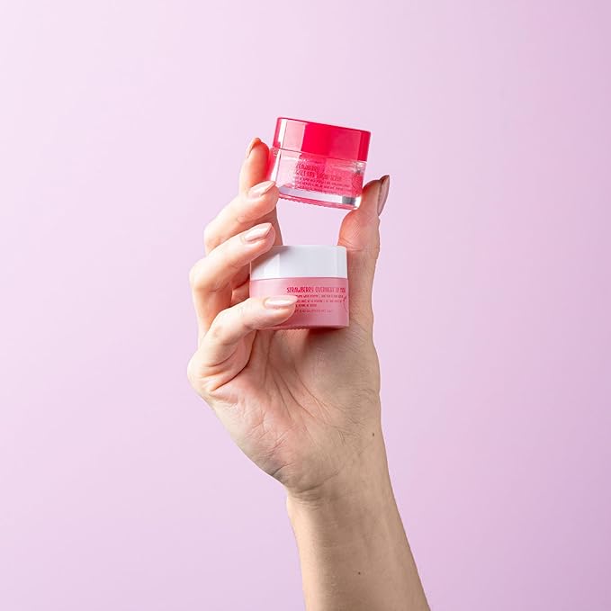 W7 Sweet Dreams Lip Scrub & Overnight Lip Mask Duo - 2Pcs Set - Strawberry Flavour - Exfoliate, Condition, Soothe & Hydrate-Velvo Beauty