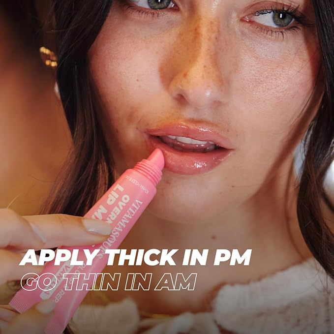 Vitamasques Overnight Lip Mask - Hydrating Vanilla Lip Balm Moisturizer with Vitamins & Natural Oil Hydrates, Nourishes & Plumps Lips Area - Korean Skin Care Lip Care Products (Pack of 3)-Velvo Beauty