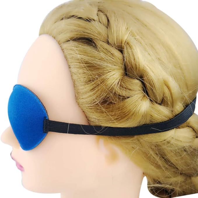 3 Pack Eye Patch Strabismus Adjustable Eye Patch Eye Mask Buckle Adults and Kids Blue-Velvo Beauty