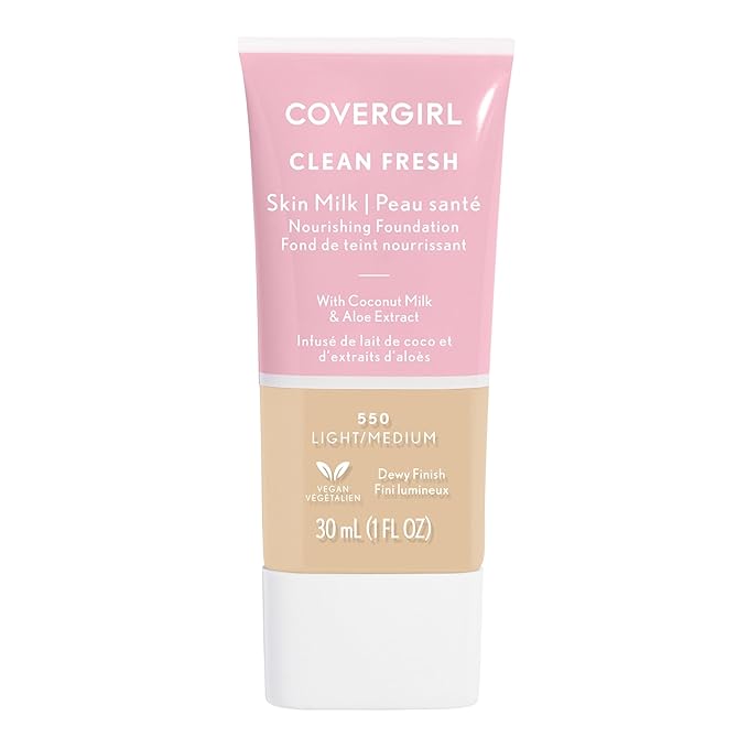 COVERGIRL, Clean Fresh Skin Milk Foundation, Light/Medium, 1 Count (packaging may vary)-Velvo Beauty