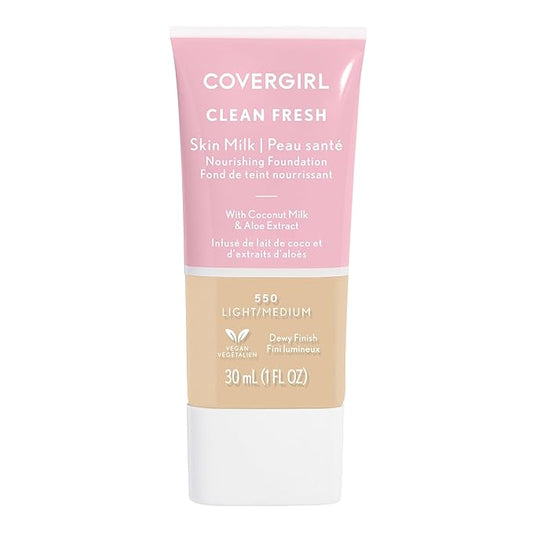 COVERGIRL, Clean Fresh Skin Milk Foundation, Light/Medium, 1 Count (packaging may vary)-Velvo Beauty
