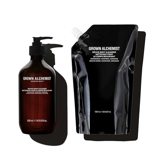 Grown Alchemist Revive Body Cleanser Set (500 mL) + Refill (1L)-Velvo Beauty