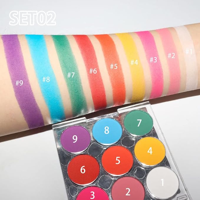 SUAKE 9 Colorful Light to Dark Matte Eyeshadow Palette. Highly Pigmented Pink Orange Blue Purple Eye shadow Paleta.Blendability Matte Makeup Powder Palet.paleta de sombras de ojos-Velvo Beauty