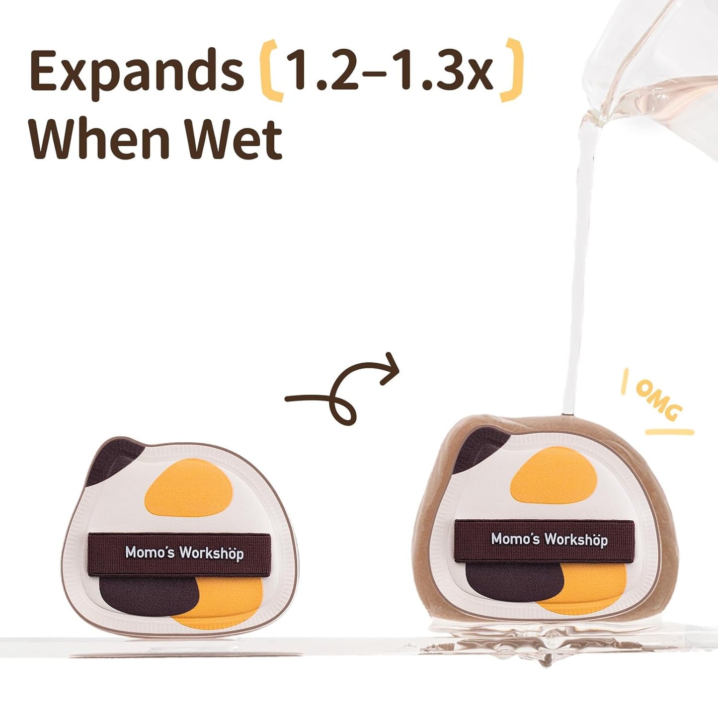 Tricolor Cat Puffs, Makeup Sponges Set, Dry&Wet Dual-Use Foundation Sponge, Expands 1.3x When Wet for Cream Foundation/Liquid Blush/Highlighter,2pcs Puffs & Storage Case-Velvo Beauty