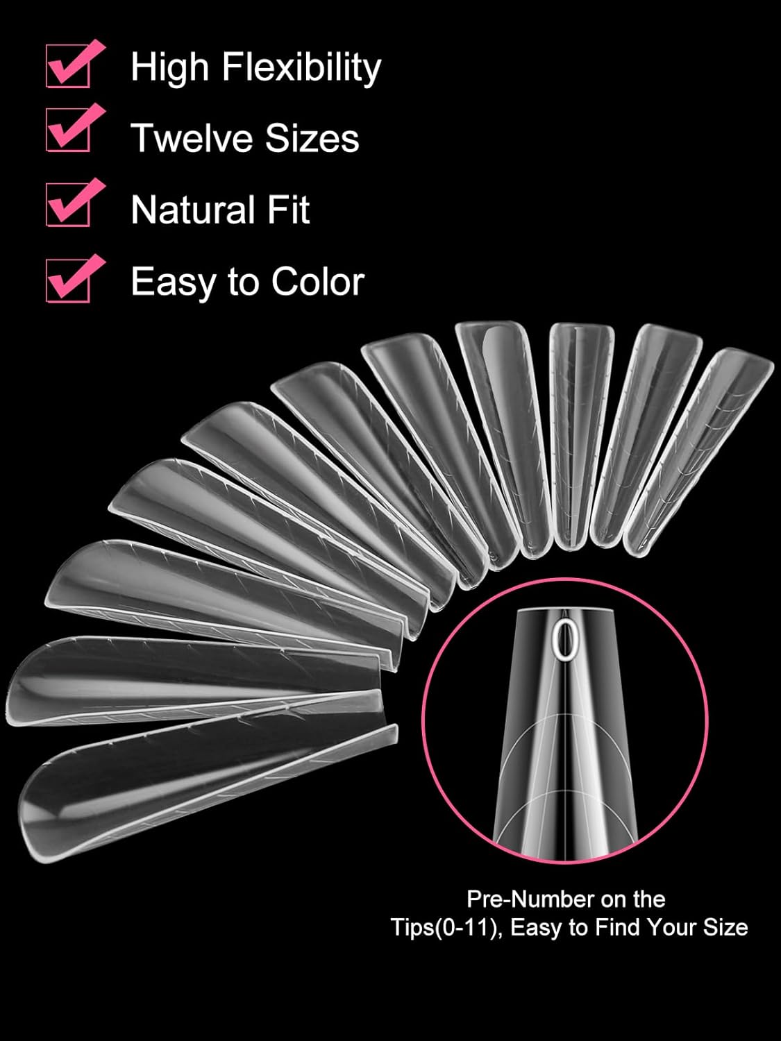 EBANKU 120Pcs Poly Extension Gel Dual Forms Clear Tips Set - Acrylic False Nails With 12 Sizes Square Stiletto Gel Forms Full Cover Reusable Molds-Velvo Beauty