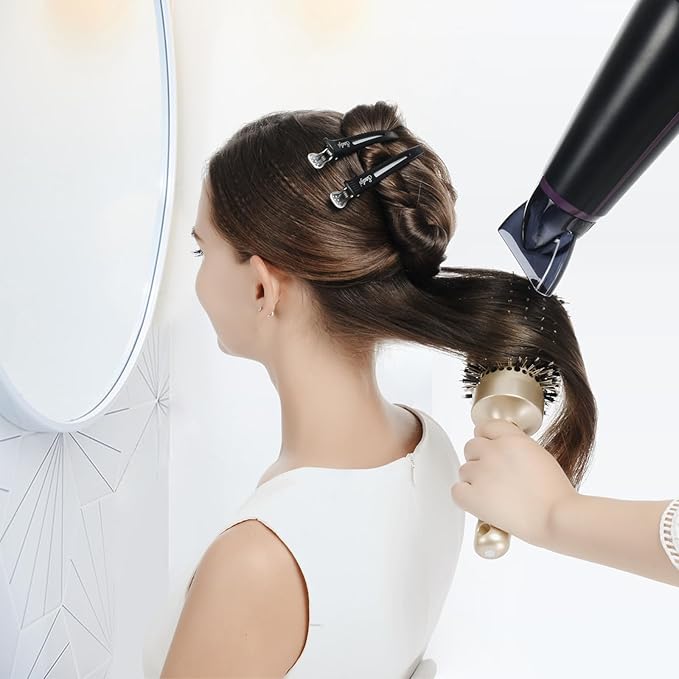 Round Brush for Blow Drying, Nano Thermal Ceramic & Ionic Tech Hair Brush with Boar Bristles, Professional Barrel Brush for Styling,Curling and Straightening by Sndyi (3.3 Inch, 2.1 Inch)-Velvo Beauty