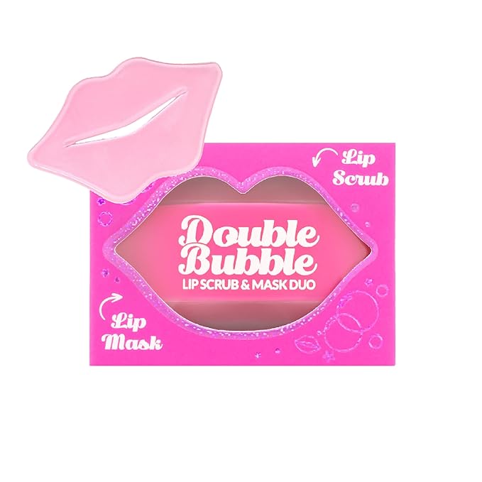 Beauty Bundle Lip Care AmorUs Double Bubble Lip Mask & Scrub Duo For Dry/Chapped/Cracked Lips Lip Exfoliant Promotes Healing & Collagen Lip Mask-Velvo Beauty