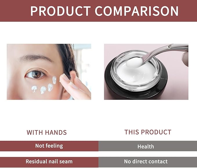 NIIIYTYB3 Pcs Eye Cream Applicator Tool Metal Eye Massager Wand 2 in 1 Zinc Alloy Roller for Under Eye Face Applicator Moisturizer Wand Stick with Spatula Mini Skincare Cosmetic Spatulas-Velvo Beauty
