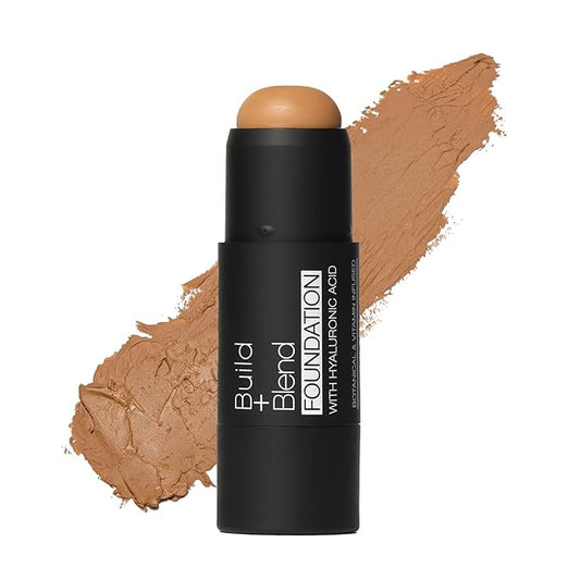 Palladio BUILD & BLEND Foundation Stick, Medium Coverage Buildable Contour Stick for Face, Ultra Blendable Creamy Formula for a Natural Shine Free Finish, (Warm Caramel)-Velvo Beauty
