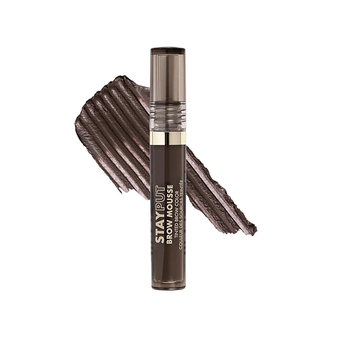 Milani Brow Tint- Stay Put Tinted Brow Mousse, Nourishing, High-Pigment infused with Shea Butter, Jojoba Seed Oil & Panthenol Vitamin B5 - Brown Black-Velvo Beauty