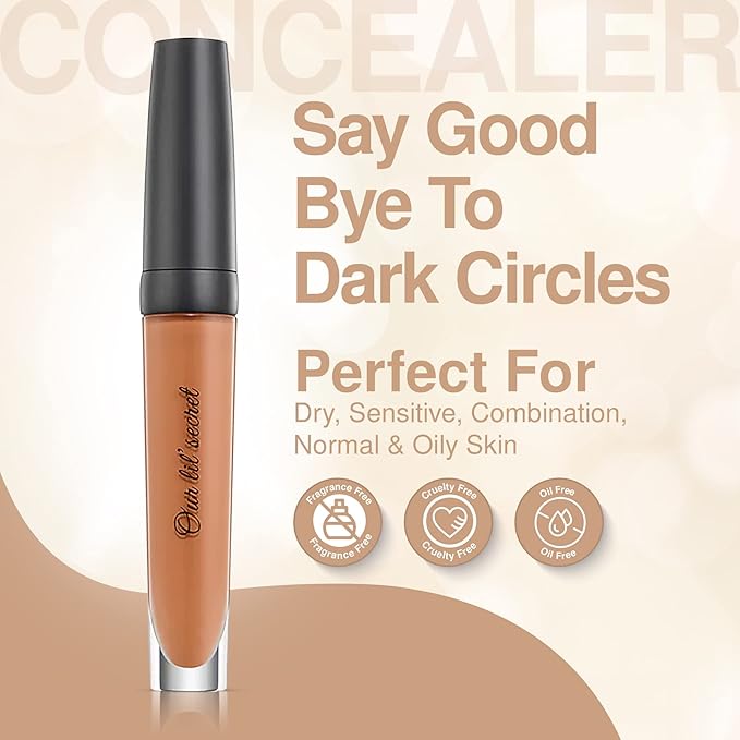 Frankie Rose Cosmetics Our Lil’ Secret Concealer – Sweat-Proof & Matte Under Eye Concealer, Long Lasting Concealer Full Coverage For Fine Lines, Dark Circles & Hide Imperfections - Truffle-Velvo Beauty