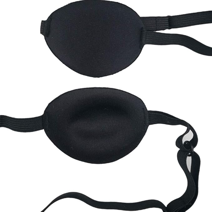 Eye Patch Adult Kid's Adjustable Soft and Comfortable Eye Patch Single Eye Mask for Recovery Eye Amblyopia Halloween Party Decoration 3 Pack-Velvo Beauty
