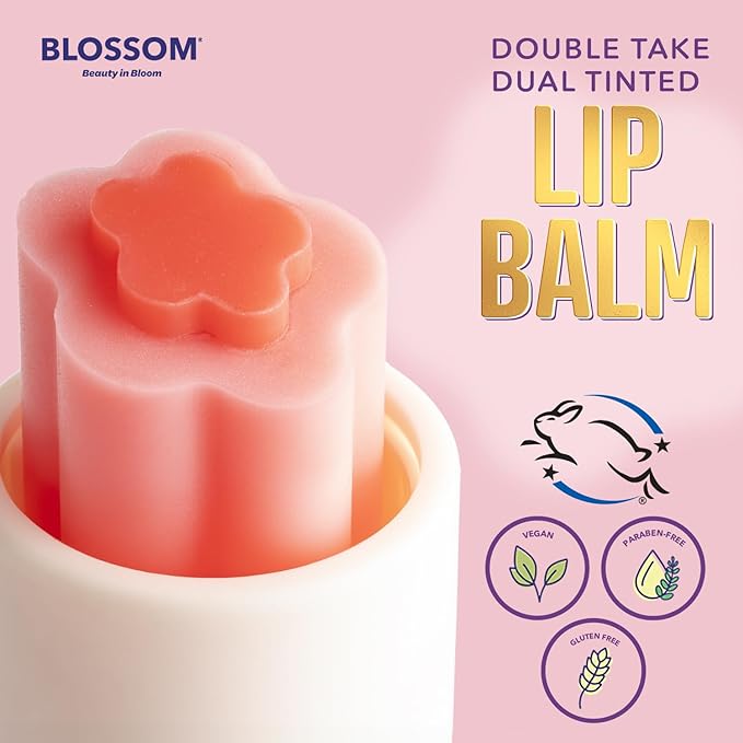 Blossom Double Take Flower Shaped Dual Tinted Moisturizing Lip Balm with Shea Butter, 0.13oz/3.6g, Bubblegum Pink-Velvo Beauty