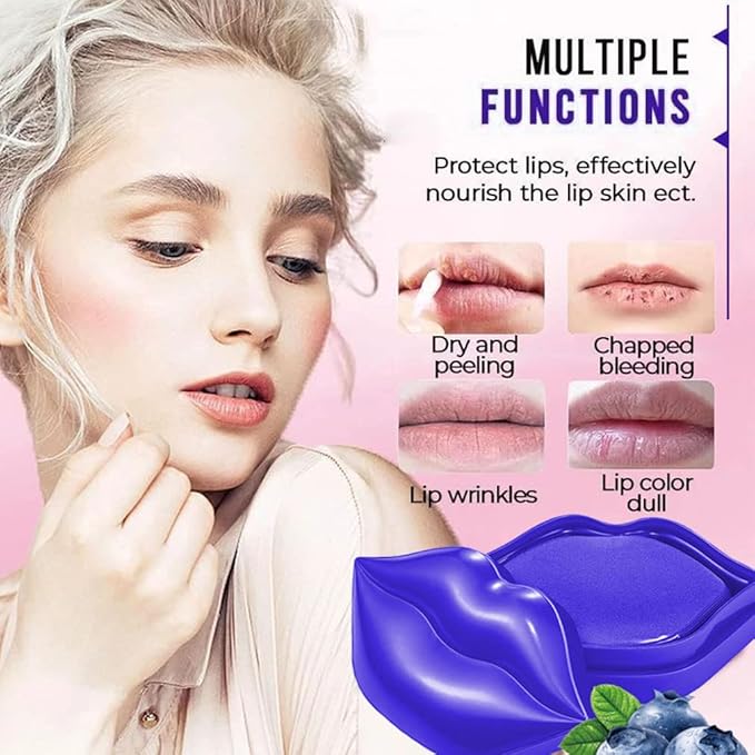 20Pcs Moisturizing Lip Mask, Lip Sleep Mask Reduces Lip Lines and Restores Moisture, Lip Mask Effectively Nourishes the Lip Skin, Gel Treatment Lip Masks Plumping Lips Mask Lip Care Products (Purple)-Velvo Beauty