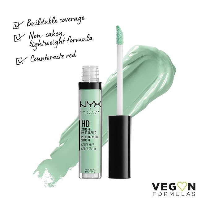 NYX PROFESSIONAL MAKEUP HD Studio Photogenic Concealer Wand, Medium Coverage - Green-Velvo Beauty