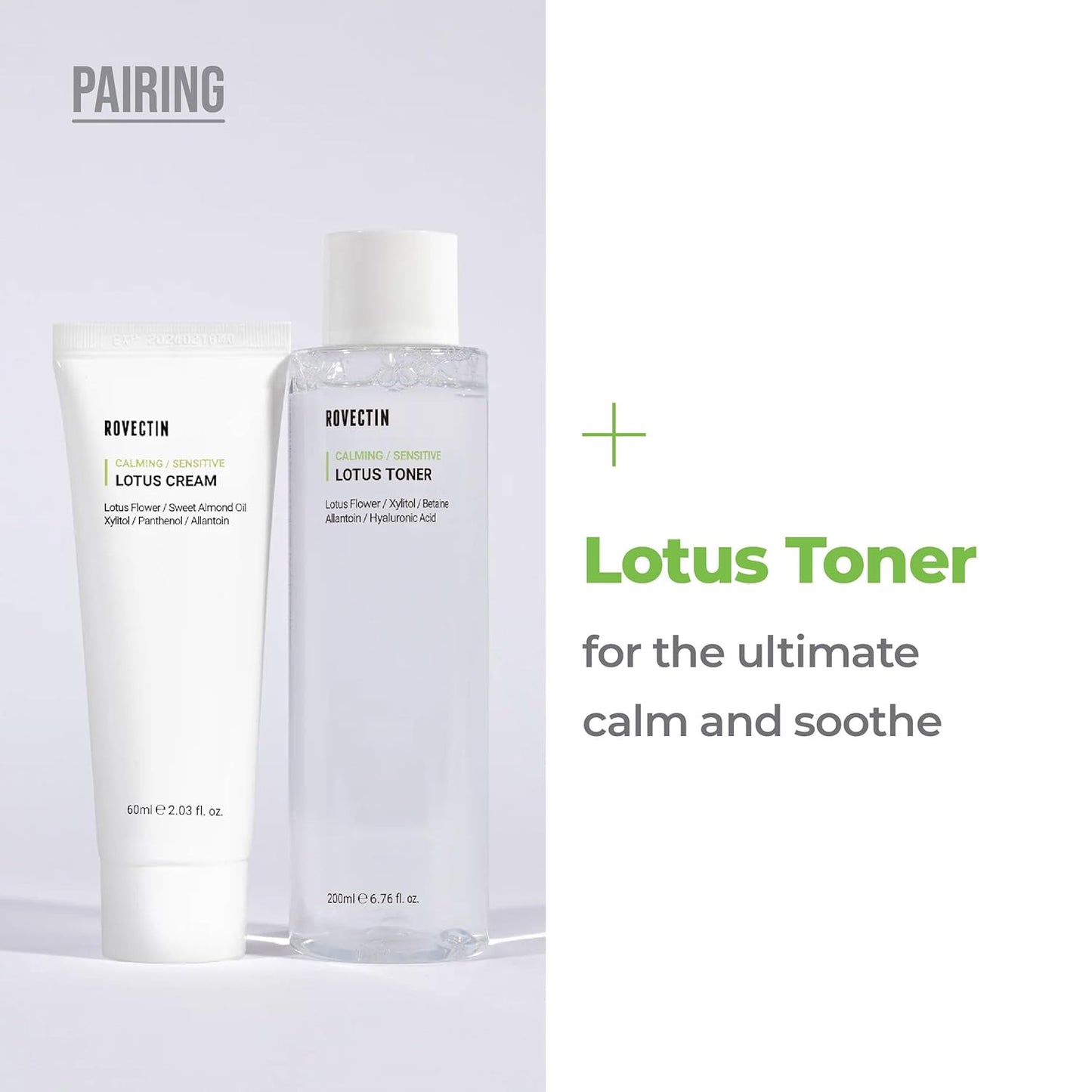 ROVECTIN Calming Lotus Water Cream - Lightweight Face Moisturizer for Oily, Combination Skin | 75% Lotus Water Extract For Skin Purifying, Anti-Aging | Vegan Korean Skincare (2.03 fl.oz) [2 Pack]-Velvo Beauty