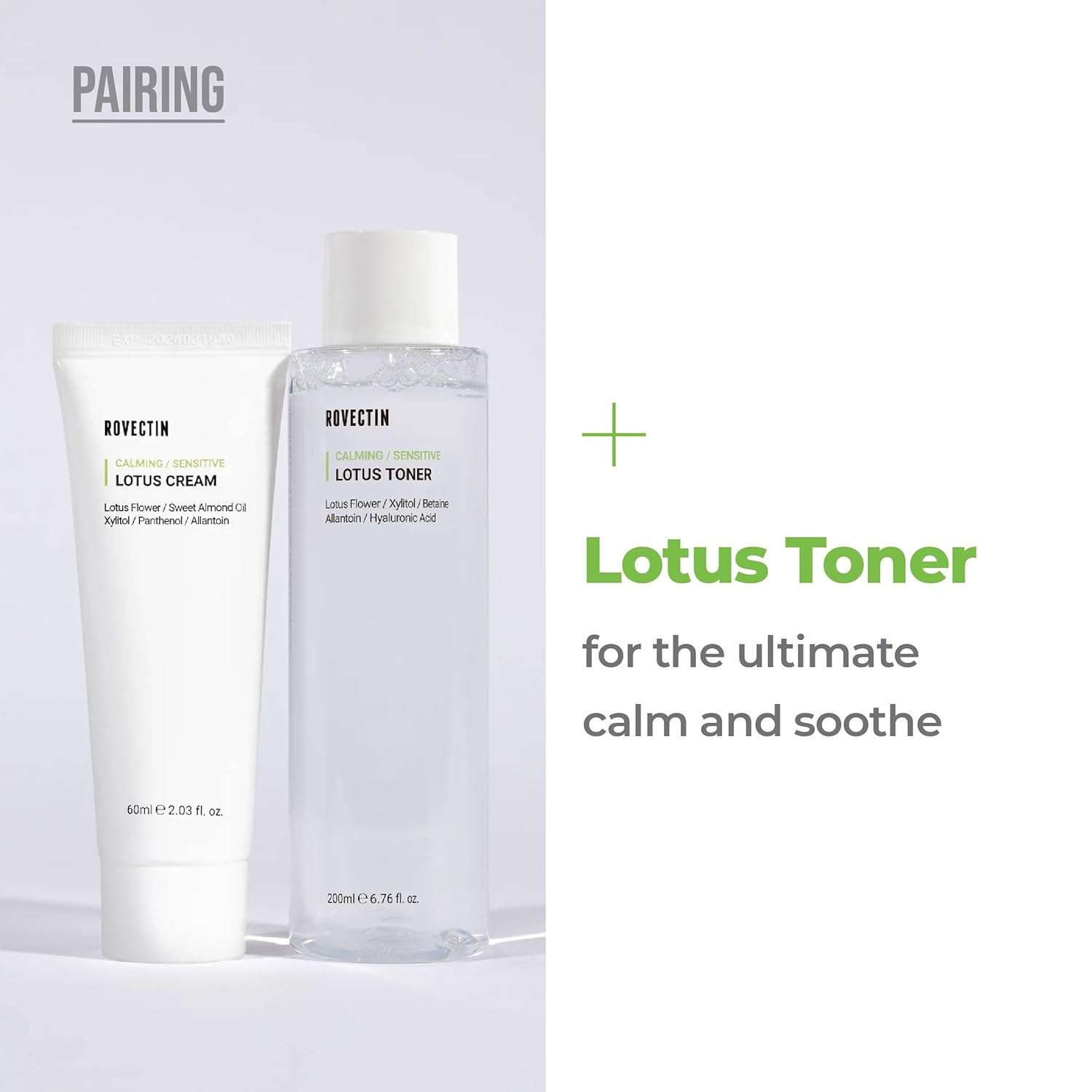 ROVECTIN Calming Lotus Water Cream - Lightweight Face Moisturizer for Oily, Combination Skin | 75% Lotus Water Extract For Skin Purifying, Anti-Aging | Vegan Korean Skincare (2.03 fl.oz) [2 Pack]-Velvo Beauty